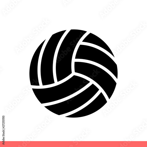 Volleyball ball vector icon, sport. Simple, flat design isolated on white background for web or mobile app