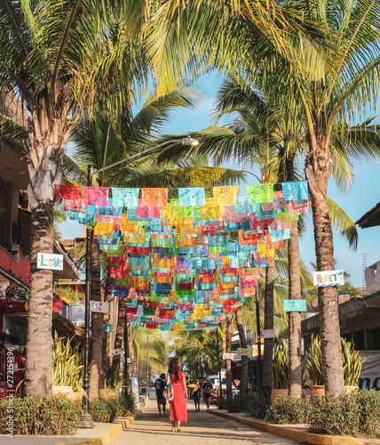 Colorful street of Sayulita, Nayarit, Mexico