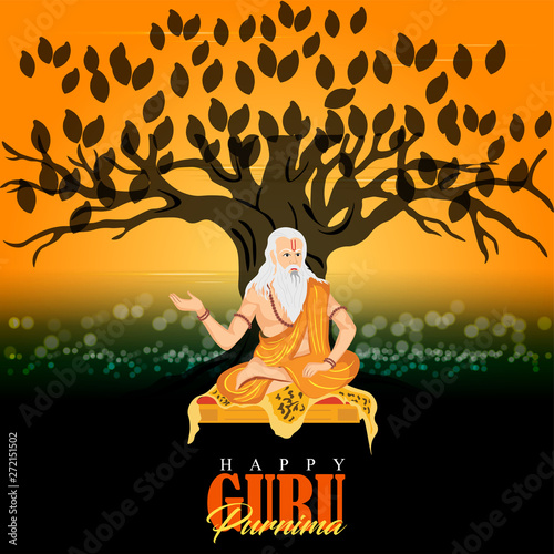 innovative vector Illustration for Guru Purnima Celebration day - Vector