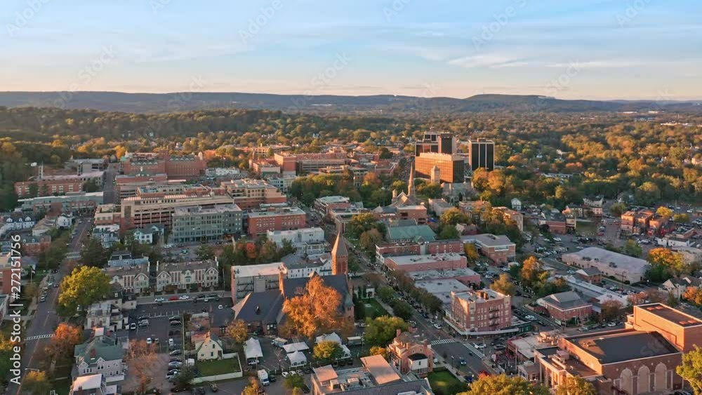 Aerial footage of Morristown, NJ with forward camera motion. Morristown has been called the military capital of the American Revolution, because of its strategic role in the war for independence.