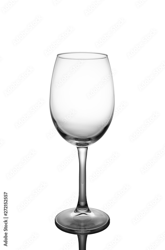 Empty wine glass, isolated on white background