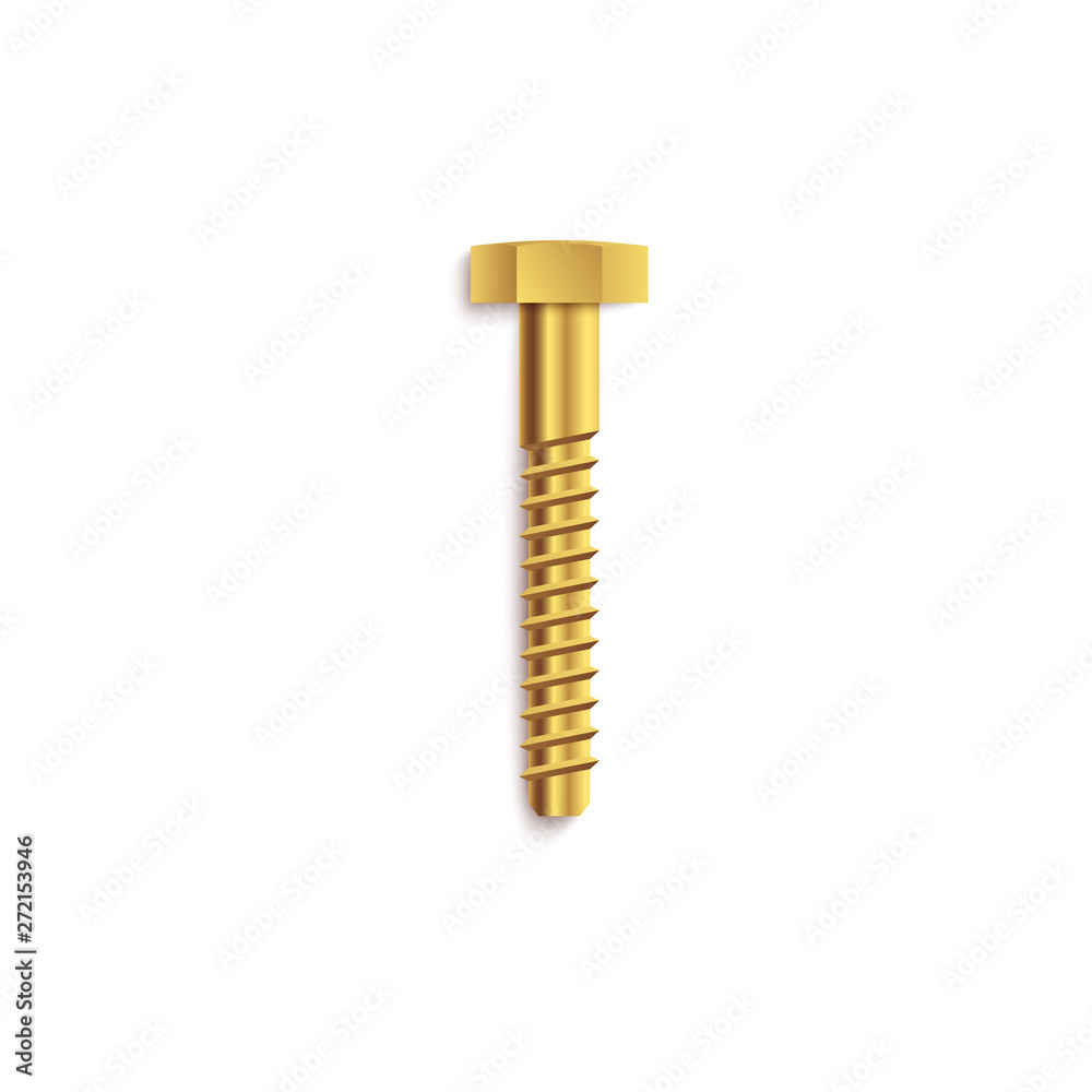 Hardware screw construction element 3d vector illustration isolated on white. Hardware screw construction element 3d vector illustration isolated on white.