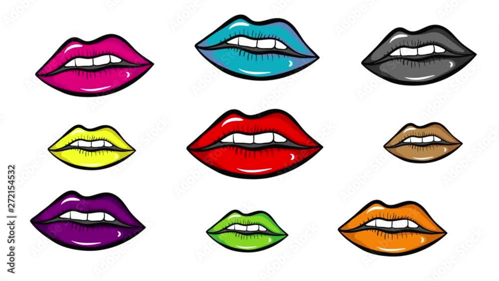 Colorful lips on white isolate Colorful lips on white isolate