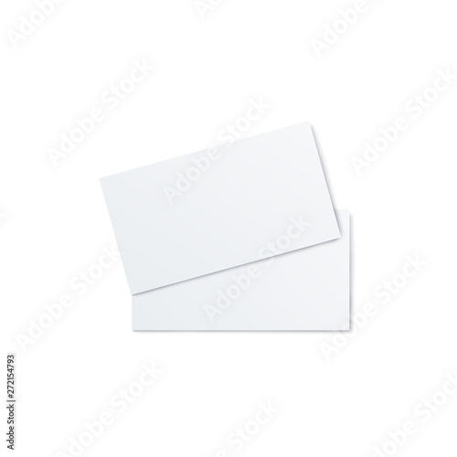 Blank flyer, invitation or folded brochure 3d realistic vector mockup illustration.