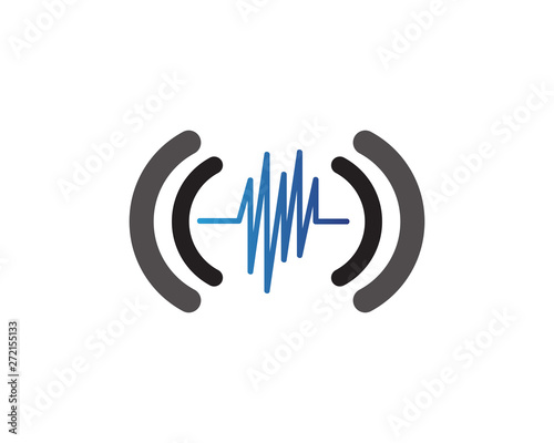 wave line music and sound vector equalizer logo