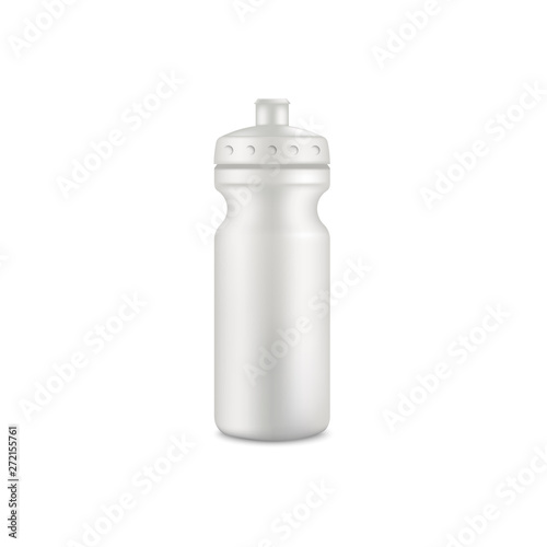 Mockup of gray or white plastic blank sport bottle realistic style