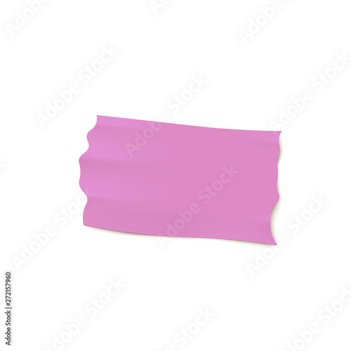 Adhesive wide lilac tape piece glued 3d realistic vector illustration isolated.