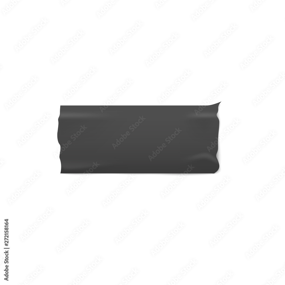 Strip of black adhesive duct tape isolated on white background Strip of black adhesive duct tape isolated on white background