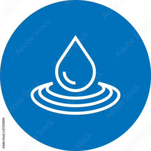 Water Drop Ripple Outline Icon