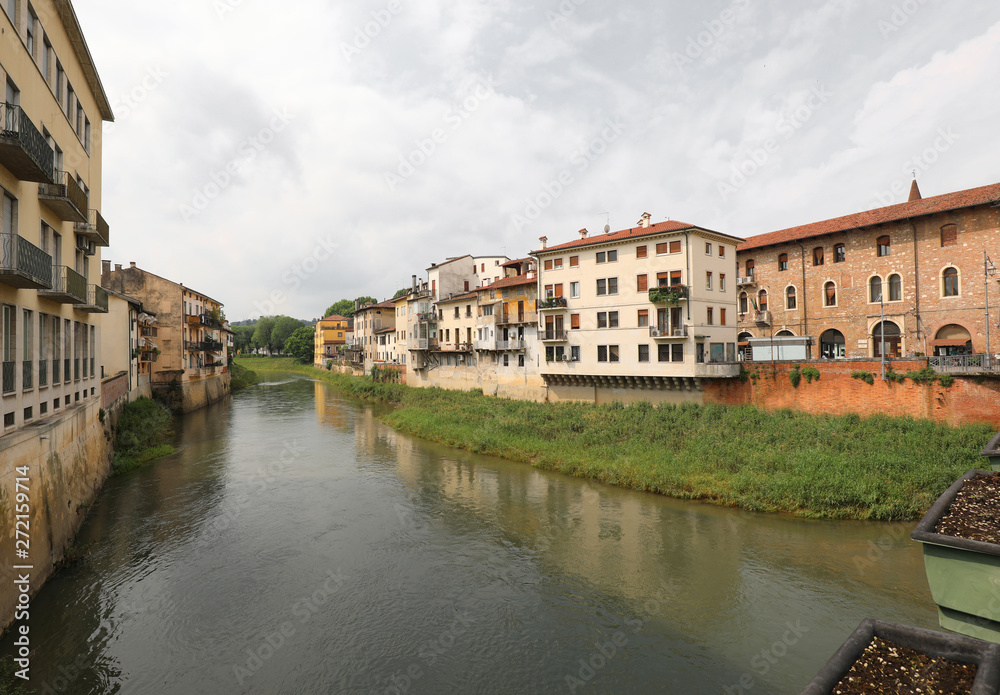 Bacchiglione River in Vicenza City in italy