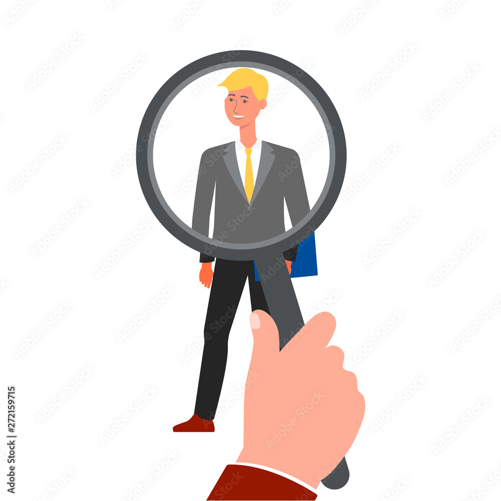 Choice of employee or candidate seaching flat vector illustration isolated. Choice of employee or candidate seaching flat vector illustration isolated.