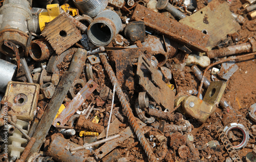 rusted objects in recycling center to the recovery of iron mater rusted objects in recycling center to the recovery of iron mater