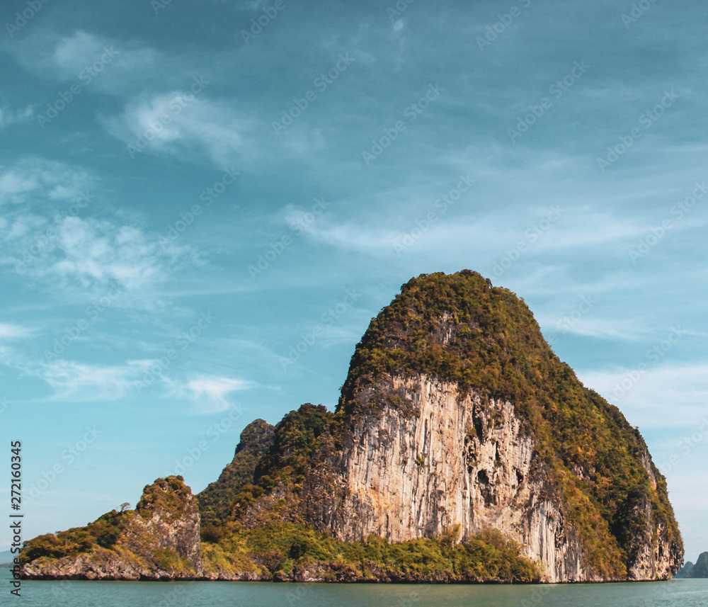 Rock and island formations in Gulf of Thailand