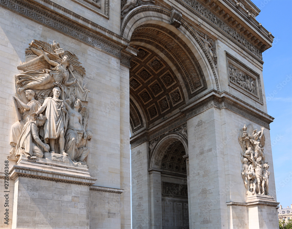 Triumphal Arch called Arc de Triomphe in Paris