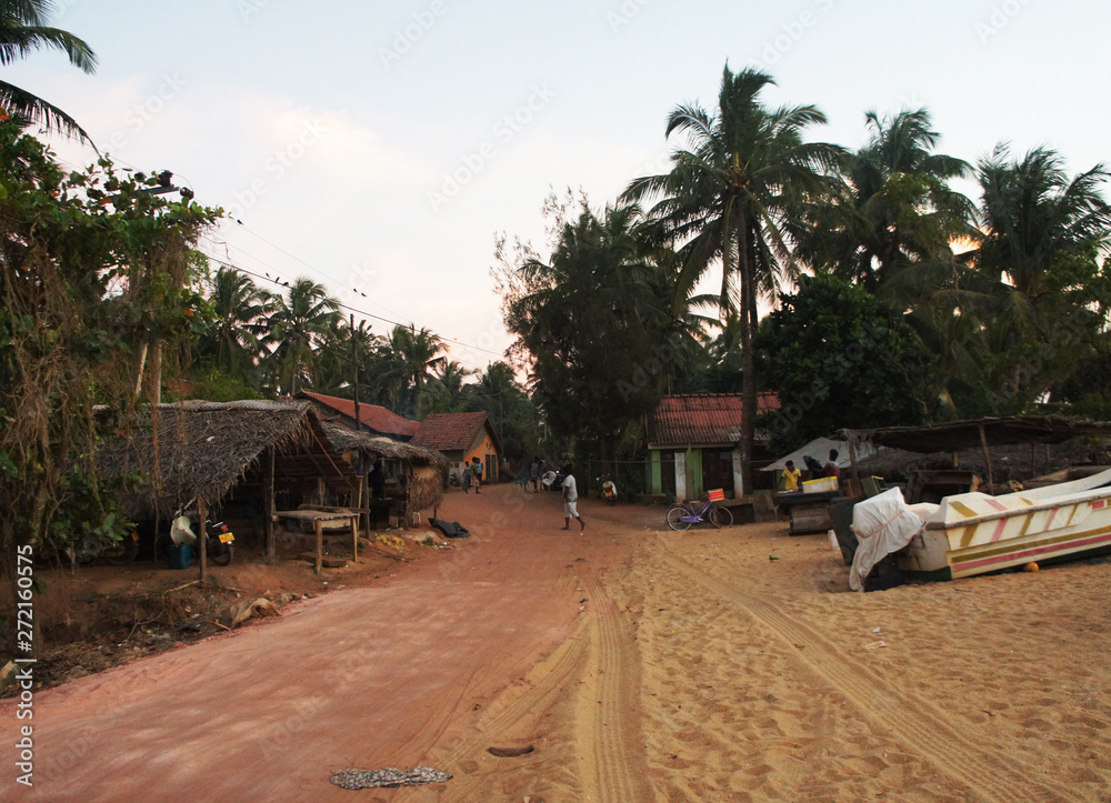 The nature and architecture of the village on the southern tropical island of Sri Lanka.