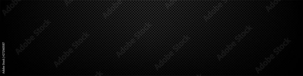 Black metal texture steel background. Perforated sheet metal.