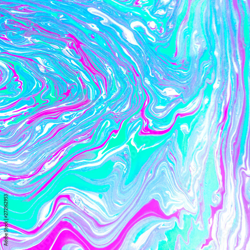 Color watercolor stains and waves on paper. Colored background for design, posters, presentations and other artwork. Marble and splash texture.