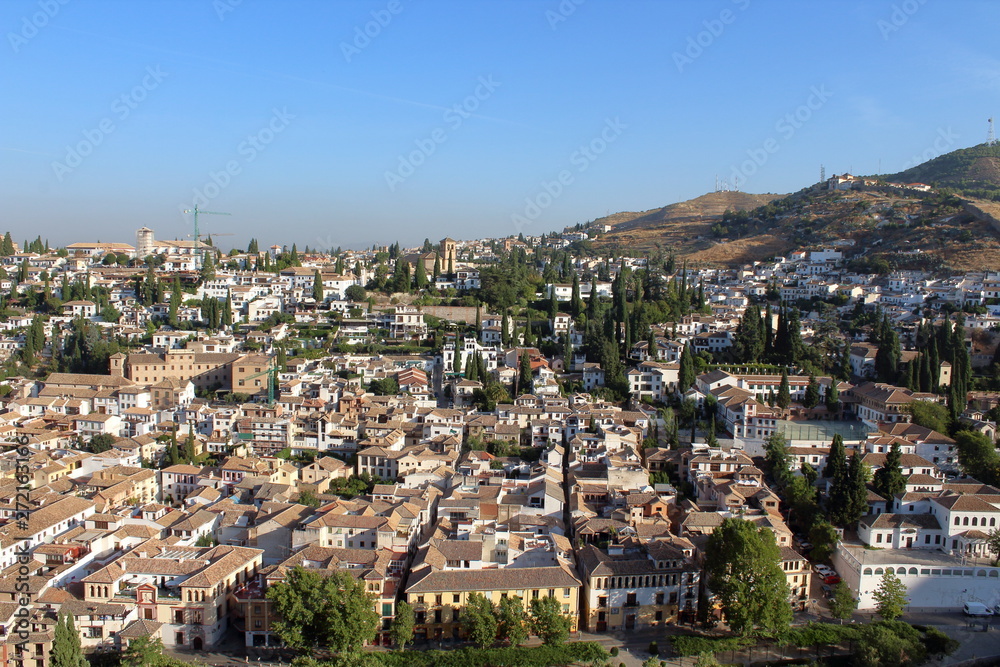 view of granada from the alhambra, spain
