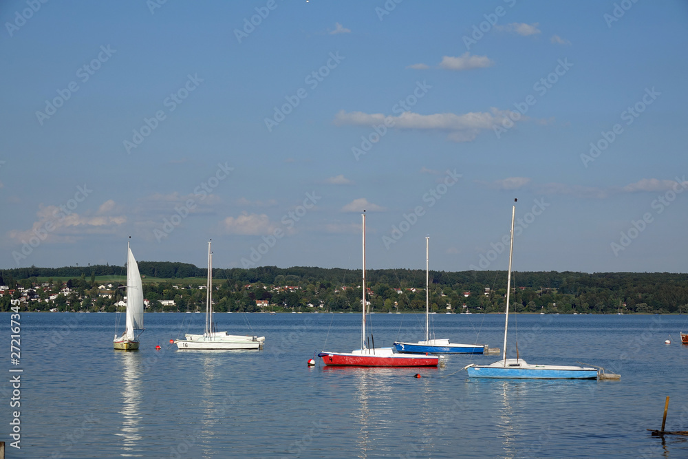 Fototapeta premium Boote am Ammersee