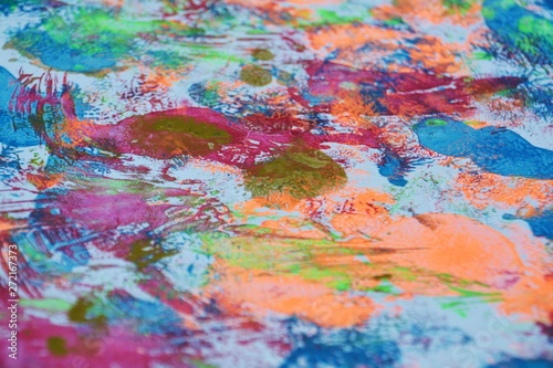 Purple orange blue paint watercolor abstract bcakground