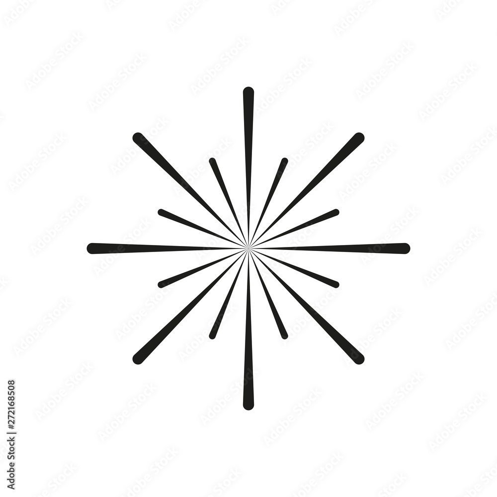 Starburst or sunburst sign isolated on white bacground