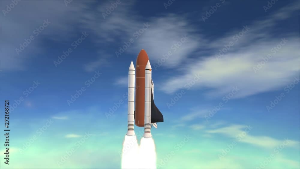 Realistic 3D Animation of Space Shuttle launching in slow motion. Realistic 3D Animation of Space Shuttle launching in slow motion.