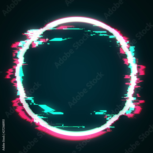 Abstract circle glitch photo