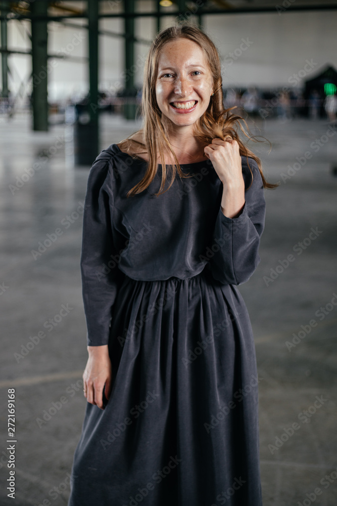 portrait of young woman in the city