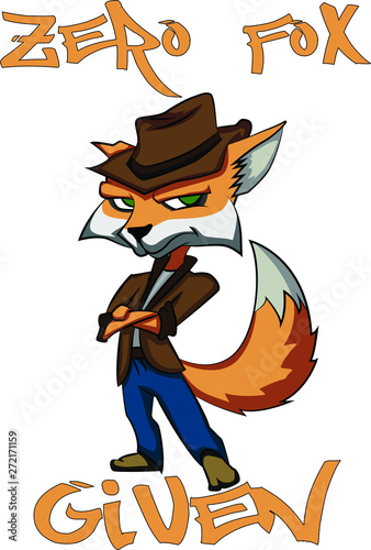 Fox pun as cartoon character