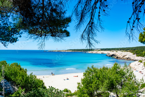 Crystal clear blue Mediterranean sea water on St.Croix Martigues beach, Provence, France © barmalini