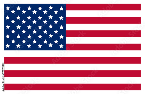 American flag of united states of america.Official colors used. 