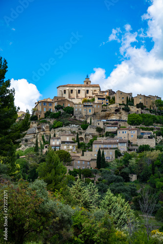 Provencal ancient town Gordes, tourists and vacation destination in South of France