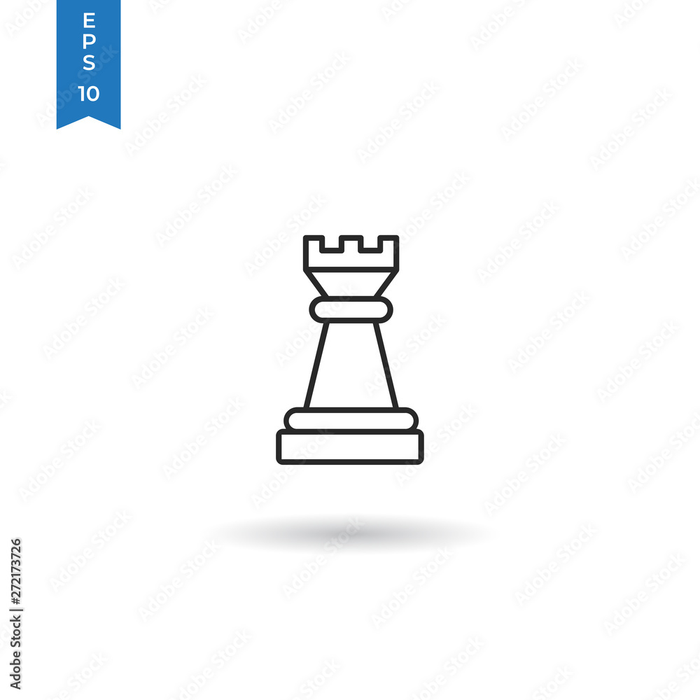 Chess rook vector icon Chess rook vector icon