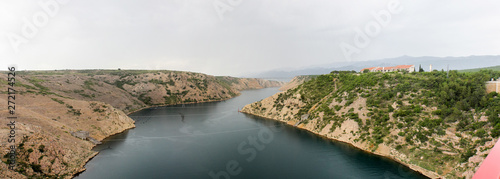 Maslenica in Croatia. Road trip adventure. View of old  bridge