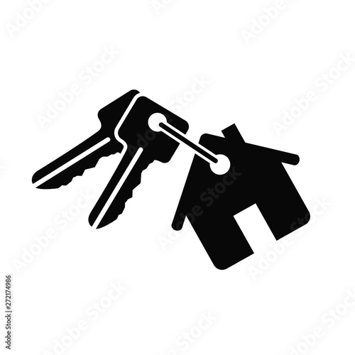 House with key icon - vector for stock