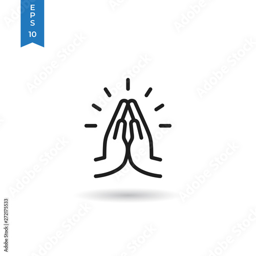 Pray icon isolated on white background. Pray icon in trendy design style. Pray vector icon modern and simple flat symbol for web site, mobile app, UI. Pray icon vector illustration, EPS10.