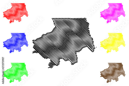 Uige Province (Provinces of Angola, Republic of Angola) map vector illustration, scribble sketch Uige map.... photo