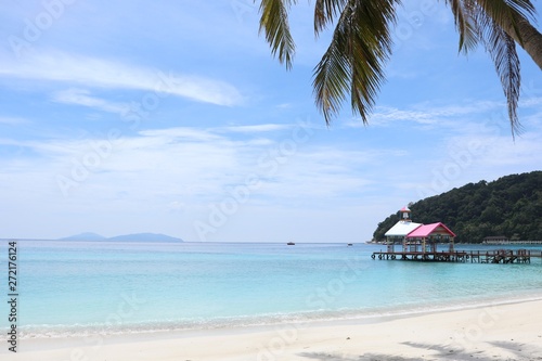 tropical island in Malaysia on sunny day 