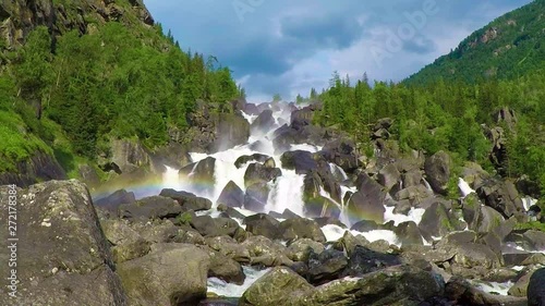 Waterfall Uchar. Altai mountains, Siberia, Russia photo