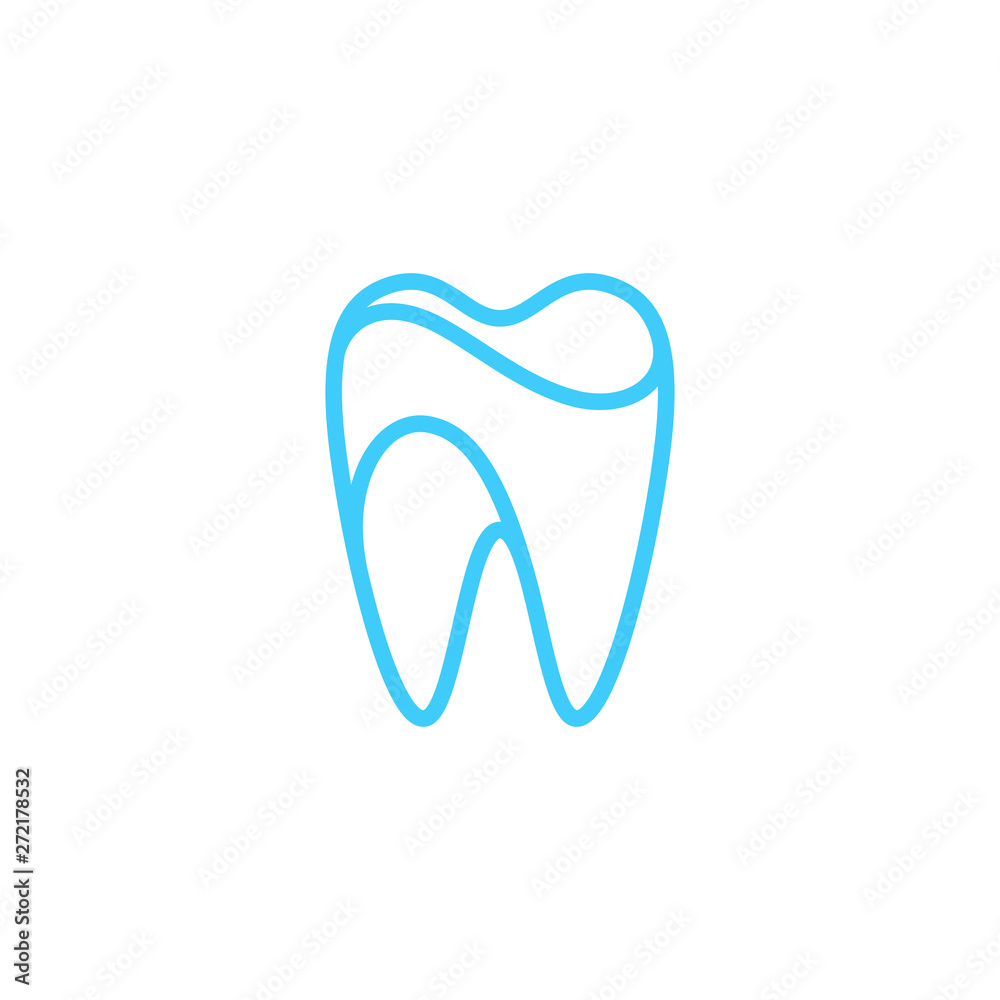 Modern Unique Tooth Dental Health Icon Logo with Blue Color for Pediatric Dentistry Family Dentist and High End Look Modern Unique Tooth Dental Health Icon Logo with Blue Color for Pediatric Dentistry Family Dentist and High End Look