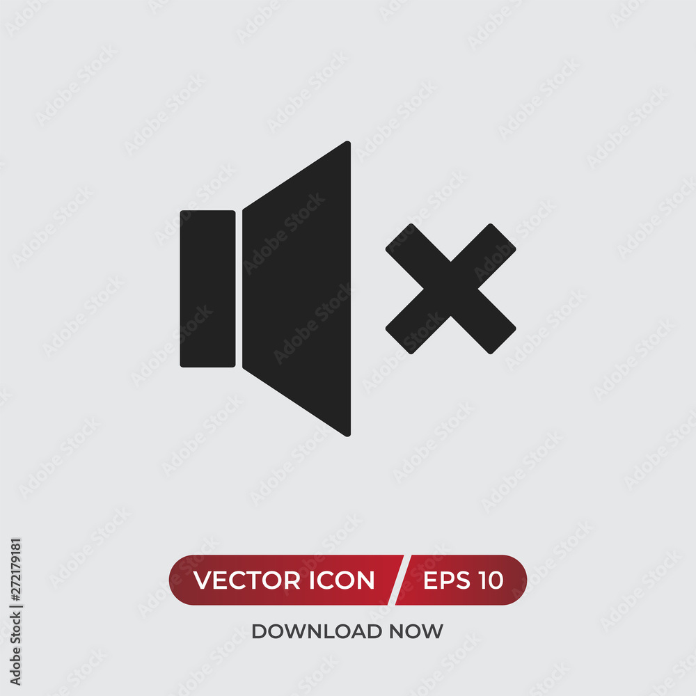 Fototapeta premium Speaker mute vector icon in modern design style for web site and mobile app