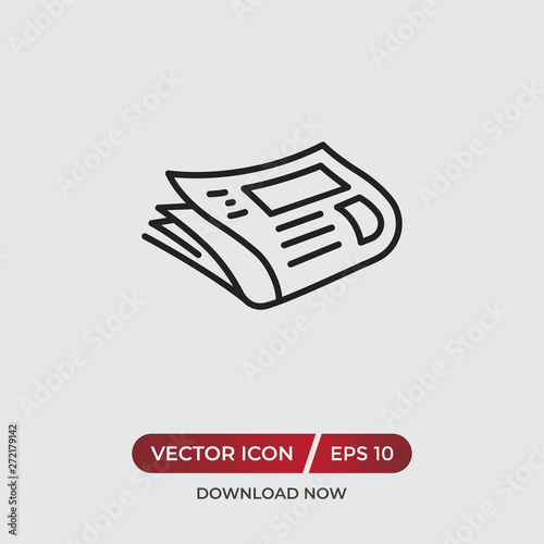 Newspaper vector icon in modern design style for web site and mobile app