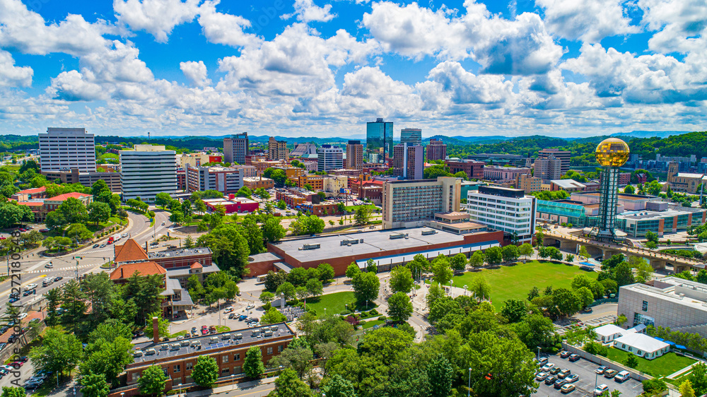 Knoxville, Tennessee USA Downtown Skyline Aerial