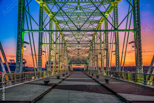 Nashville Tennessee Pedestrian Bridge at Sunrise