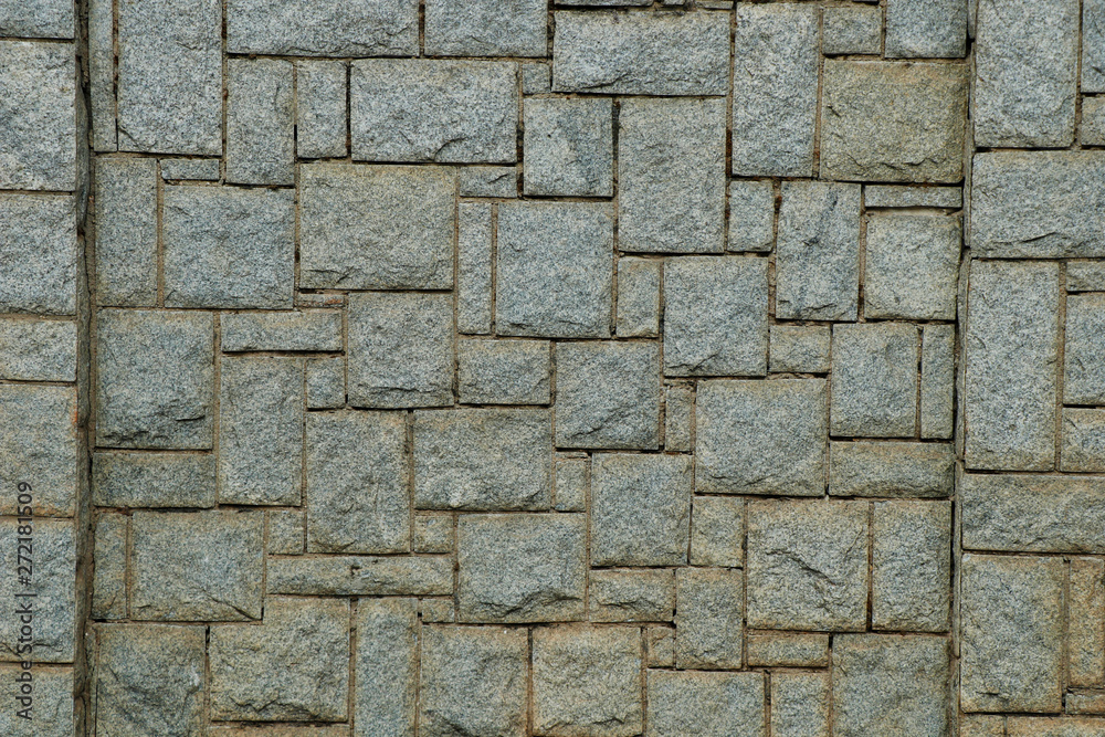 square hard stone bricks wall