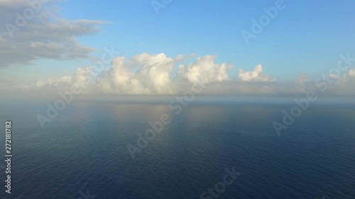 Wallpaper Mural 4k Ocean view in the Caribbean sea. Central Coast of Venezuela. Sunny day of summer. Calm waters. Aerial view. Beautiful clouds. Torontodigital.ca