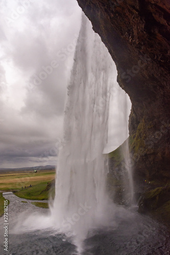 Seljalandsfoss waterfall from one side