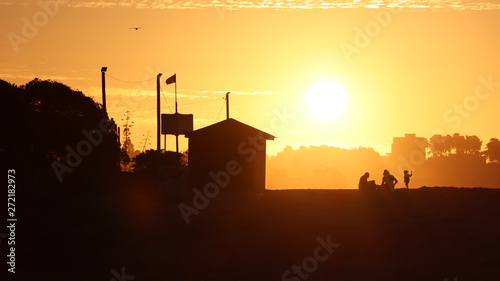 beach silhouette at sunset