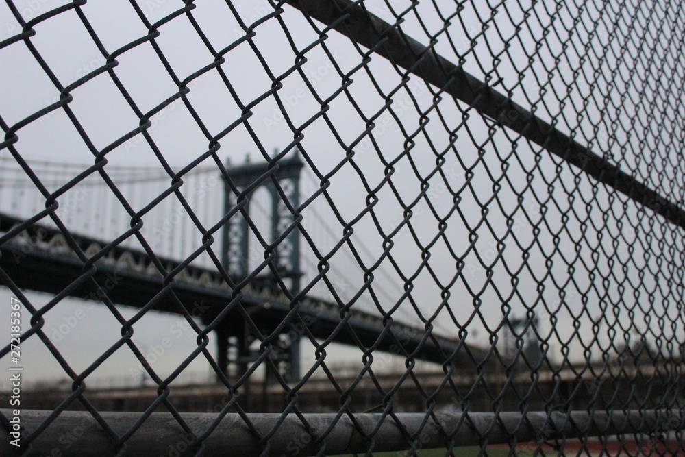 Bridge Through the Fence in New York Bridge Through the Fence in New York