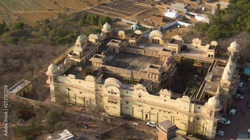 Barsana temple, India, 4k aerial shot  photo